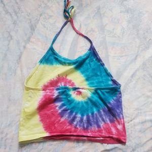 Go Wild Tie-Dye Halter Crop Top